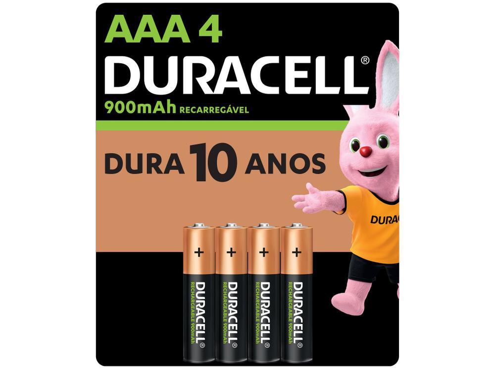 Pilha Recarregável AAA Duracell 900mAh 4 Unidades - 1