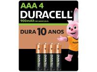 Pilha Recarregável AAA Duracell 900mAh 4 Unidades - 1