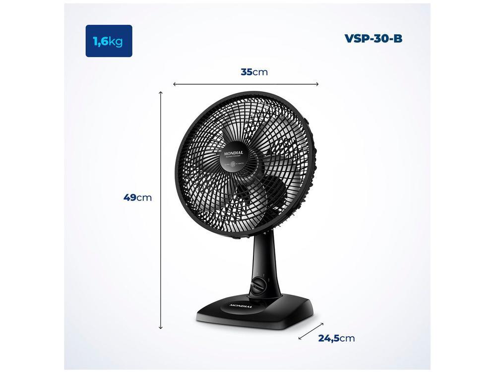 Ventilador Mondial Super Power VSP-30-B 30cm 6 Pas 3 Velocidades 60W - 26