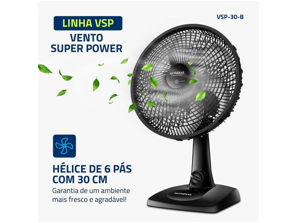 Ventilador Mondial Super Power VSP-30-B 30cm 6 Pas 3 Velocidades 60W - 4