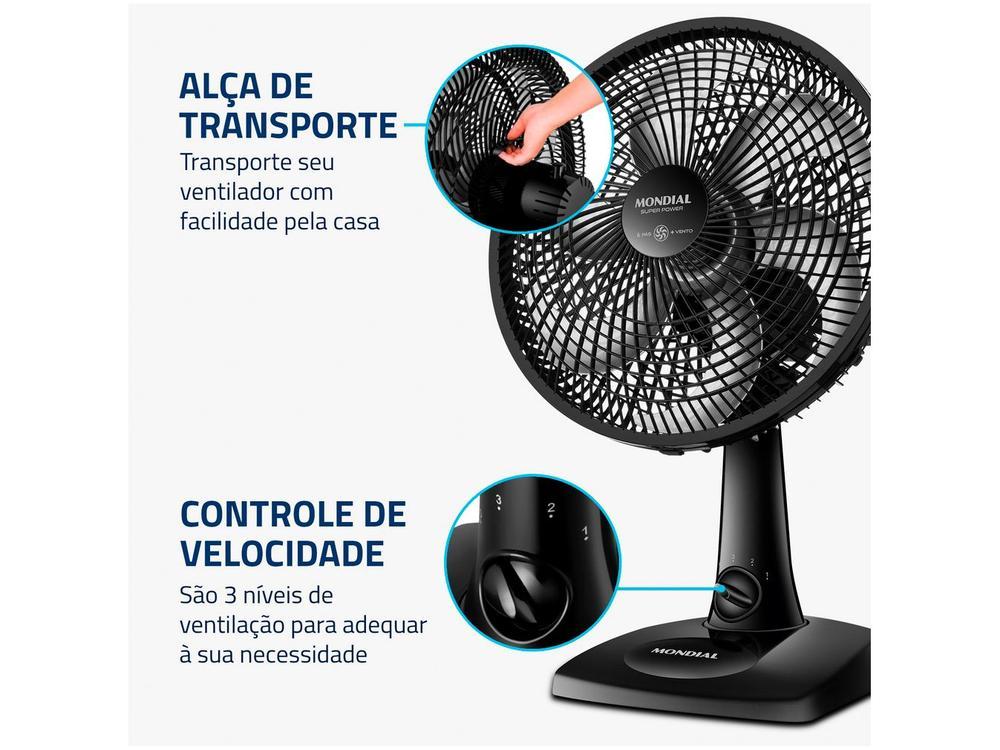 Ventilador Mondial Super Power VSP-30-B 30cm 6 Pas 3 Velocidades 60W - 7