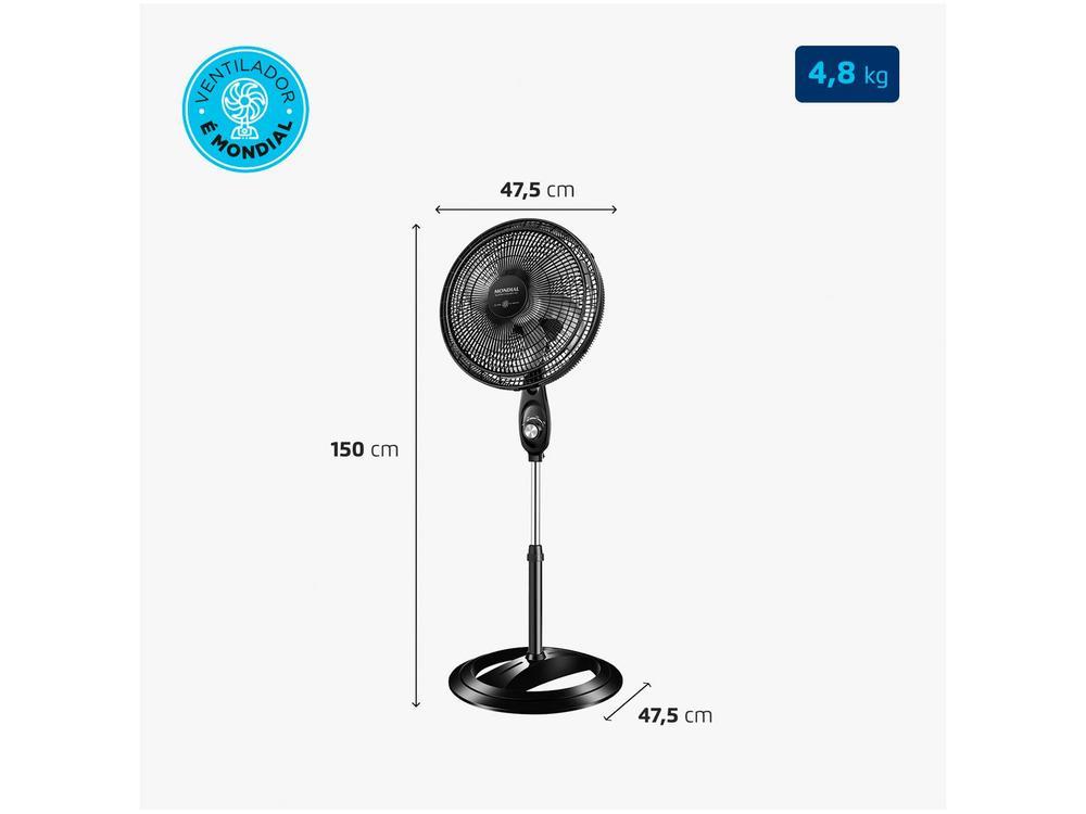 Ventilador de Coluna Mondial Super Power VSP-40C-NB 40cm 6 Pás 3 Velocidades Preto - 8