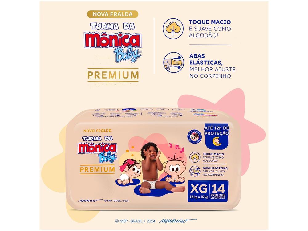 Fralda Turma da Mônica Baby Premium Jumbo Tam. XG 12 a 15kg 14 Unidades - 10