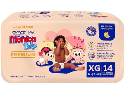 Fralda Turma da Mônica Baby Premium Jumbo Tam. XG 12 a 15kg 14 Unidades