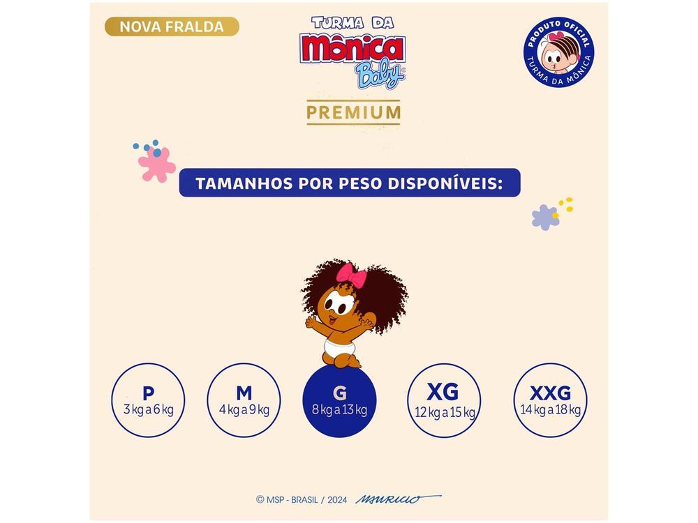 Fralda Turma da Mônica Baby Premium Jumbo Tam. G 8 a 13kg 18 Fraldas - 6