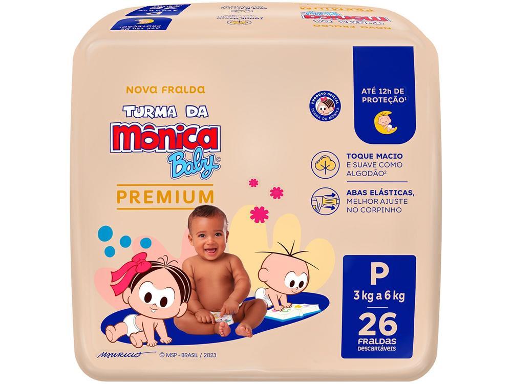 Fralda Turma da Mônica Baby Premium Jumbo Tam. P 3 a 6kg 26 Unidades - 7