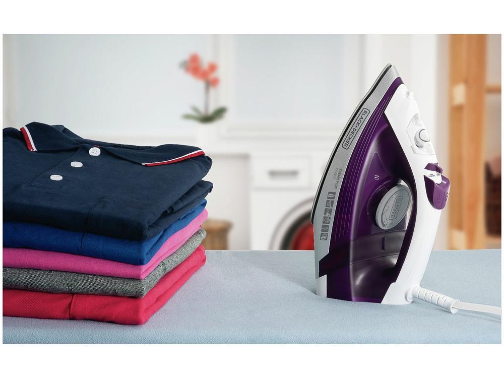 Ferro de Passar Roupa a Vapor e a Seco Black + Decker Steam Plus FX2500 Branco e Roxo - 4