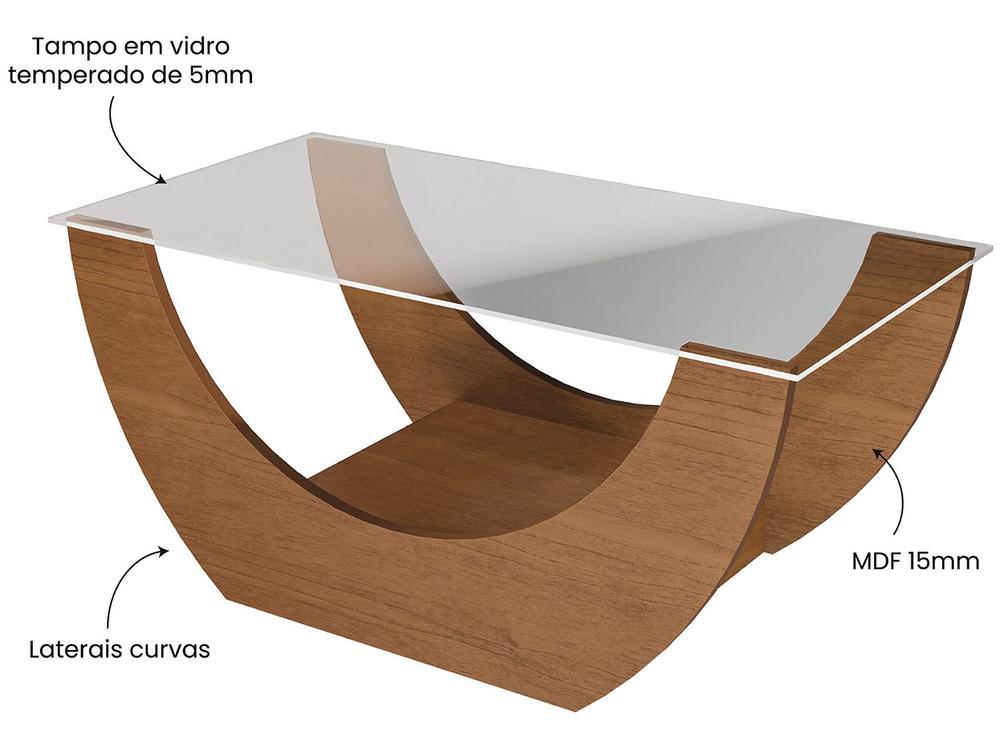 Mesa de Centro com Tampo de Vidro Onda Artely - 2