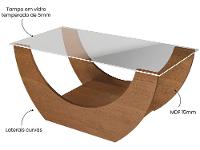 Mesa de Centro com Tampo de Vidro Onda Artely - 2