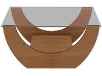 Mesa de Centro com Tampo de Vidro Onda Artely