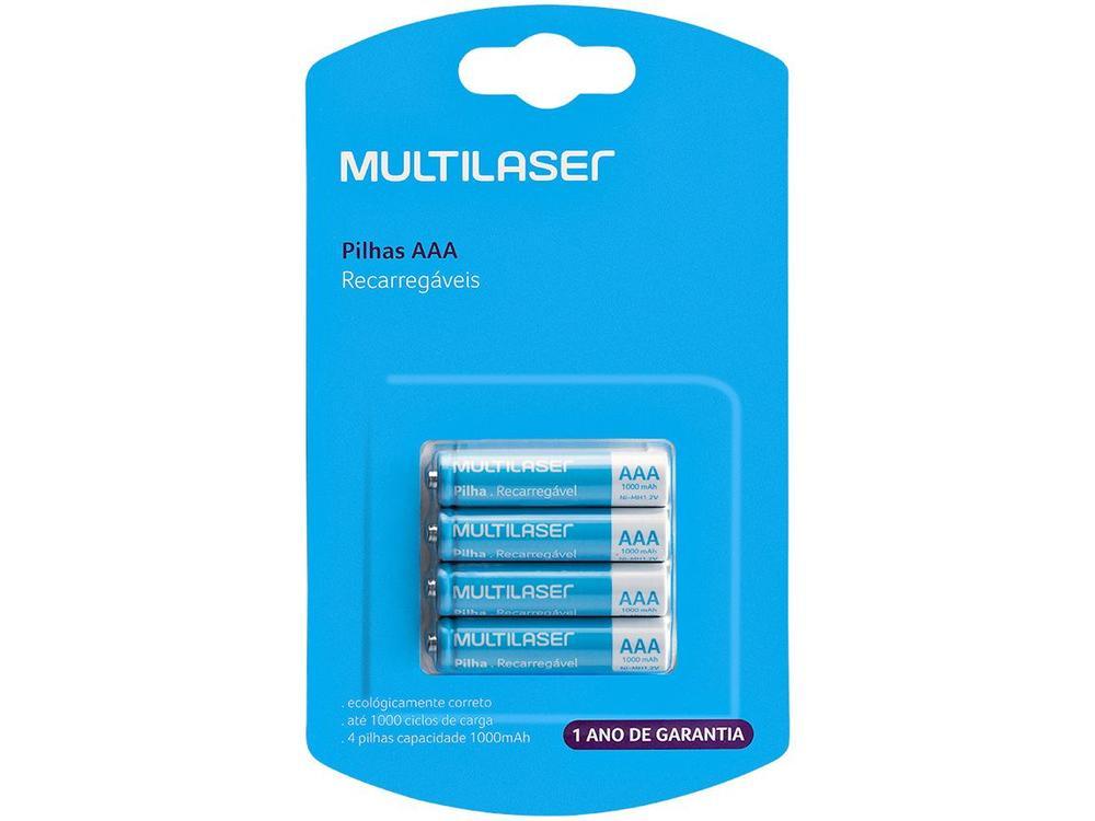 Pilha Recarregável AAA CB050 Multilaser 1000mAh - 4 Unidades - 1