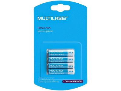 Pilha Recarregável AAA CB050 Multilaser 1000mAh