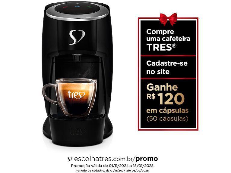 Cafeteira Espresso TRES Touch Preta 3 Corações - 15