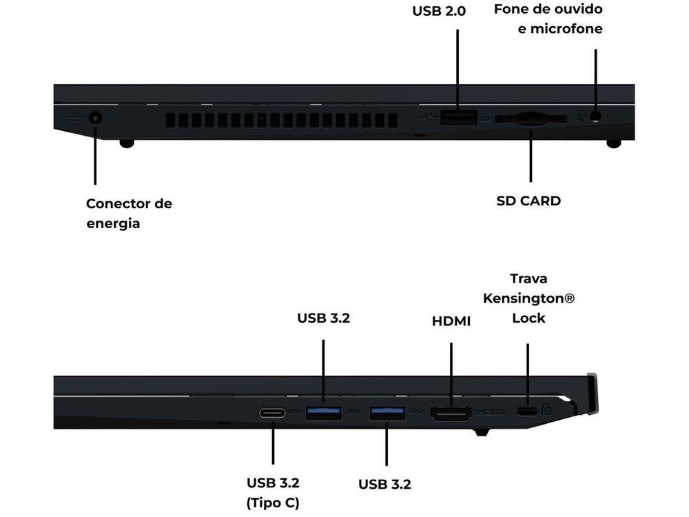 Notebook Positivo Vision R15 R58256 A-15 AMD Ryzen 5 8GB RAM SSD 256GB 15,6" Full HD Windows 11 3002880 - 3