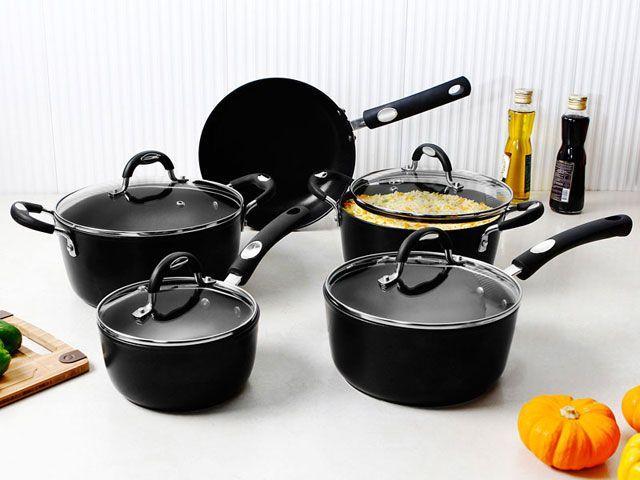 Jogo de Panelas Tramontina Antiaderente de Alumínio Preta 5 Peças Mônaco - 10