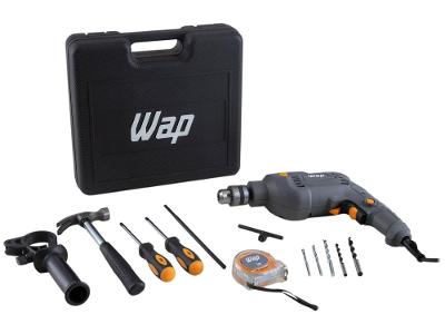 Furadeira e Parafusadeira de Impacto Wap 700W com Maleta 12 Peças WF 700K10
