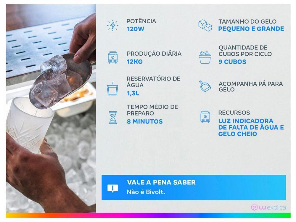 Máquina de Gelo Turbo Ice Premium MG-12-GI Mondial 12kg Cinza - 2