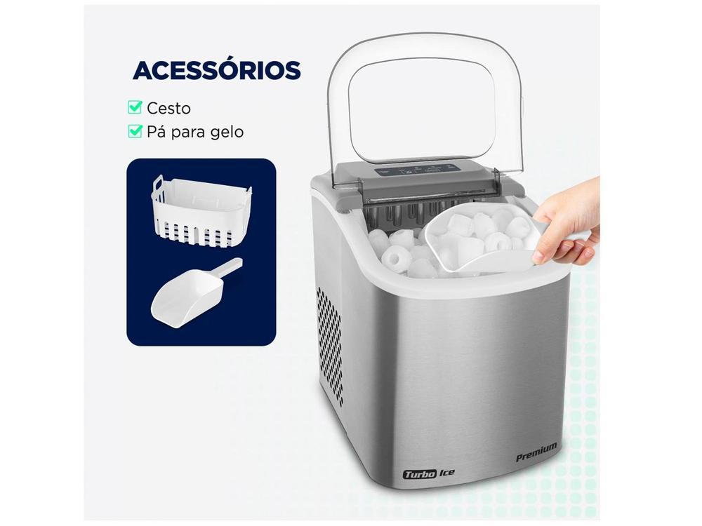 Máquina de Gelo Turbo Ice Premium MG-12-GI Mondial 12kg Cinza - 8