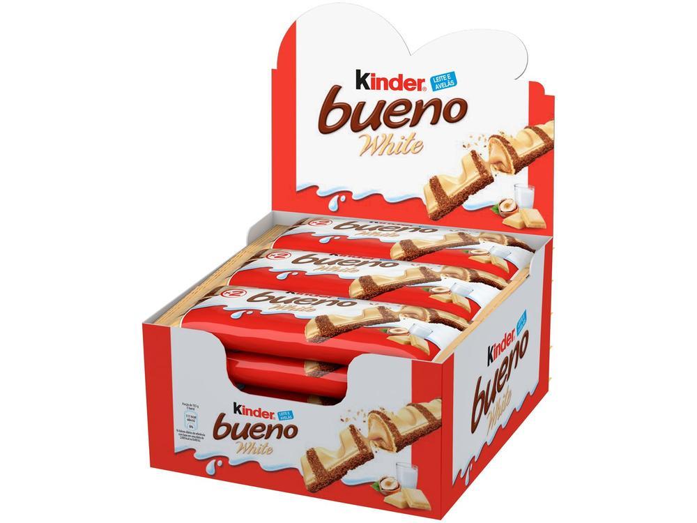 Wafer de Chocolate Bueno White Recheio de Leite e Avelãs 585g Display com 15 Unidades Kinder - 1