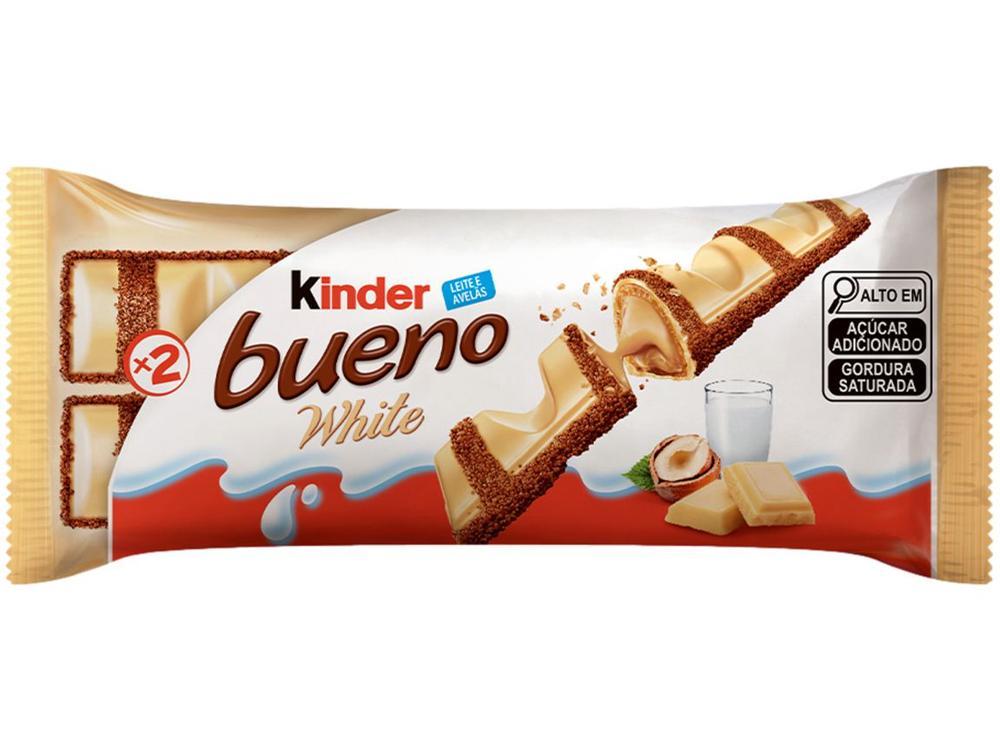 Wafer de Chocolate Bueno White Recheio de Leite e Avelãs 585g Display com 15 Unidades Kinder - 2