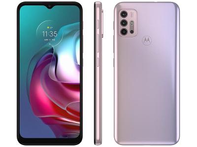 Smartphone Motorola Moto G30 128GB White Lilac 4G - 4GB RAM Tela 6,5” Câm. Quádrupla + Selfie 13M
