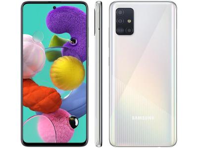 Smartphone Samsung Galaxy A51 128GB Branco 4G 4GB RAM 6,5” Câm. Quádrupla + Câm. Selfie 32M