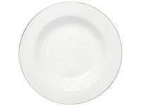 Prato Fundo de Porcelana Branco e Dourado Redondo 22cm Hauskraft Royal - 1