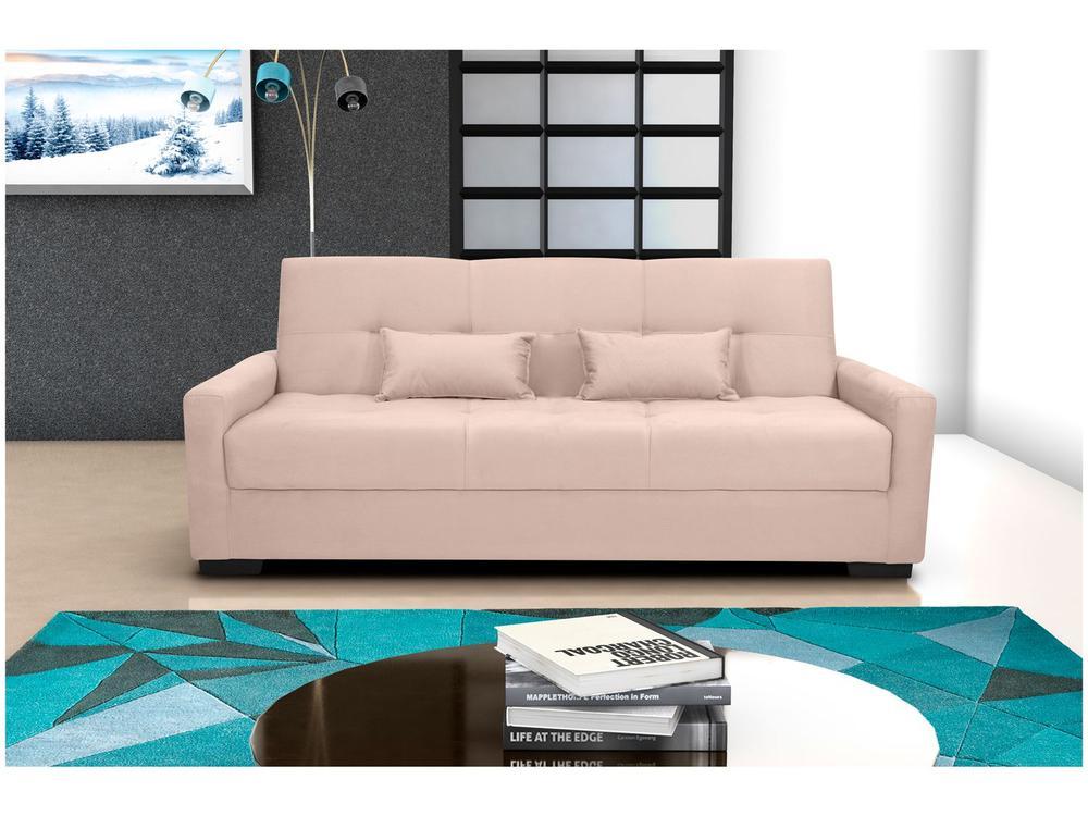 Sofá-cama 3 Lugares Casal Reclinável Veludo Matrix Lavínia - 1