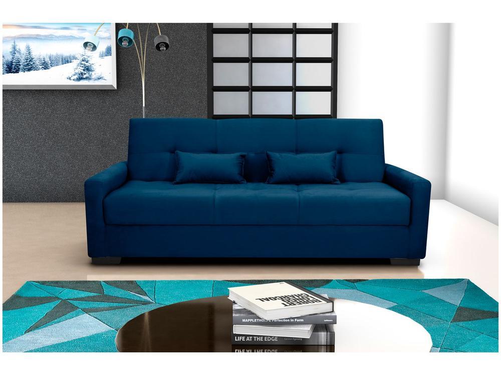 Sofá-cama 3 Lugares Casal Reclinável Veludo Matrix Lavínia - 1