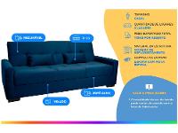 Sofá-cama 3 Lugares Casal Reclinável Veludo Matrix Lavínia - 2