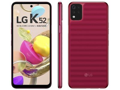 Smartphone LG K52 64GB Vermelho 4G Octa-Core 3GB RAM Tela 6,6” Câm. Quádrupla + Selfie 8M