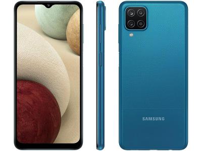 Smartphone Samsung Galaxy A12 64GB Azul 4G Octa-Core 4GB RAM 6,5” Câm. Quádrupla + Selfie 8M