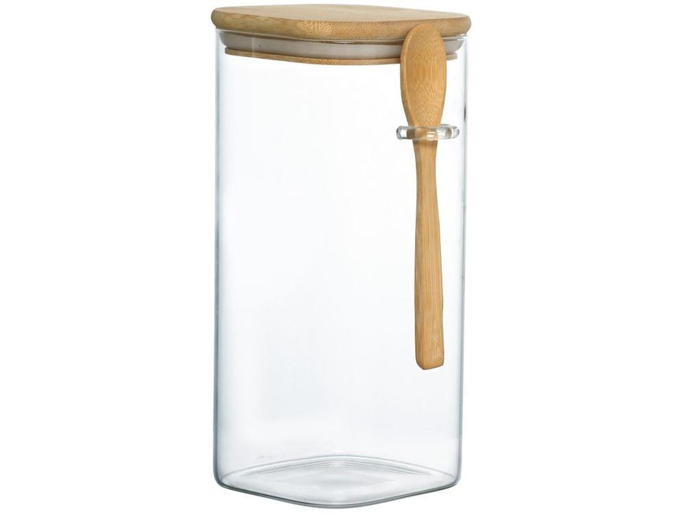Pote de Vidro Hermético Hauskraft com Tampa Quadrado 1,7L Liege com Colher - 1