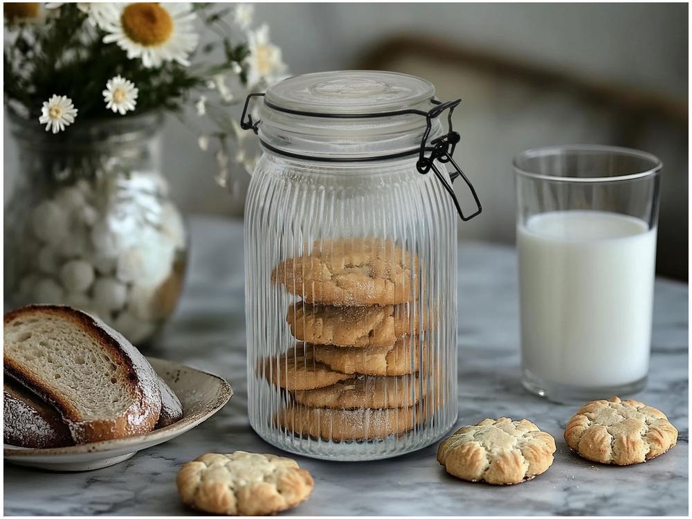 Pote de Vidro Hermético Hauskraft com Tampa Redondo 1,4L Millo - 2