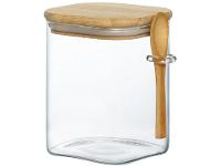 Pote de Vidro Hermético Hauskraft com Tampa Quadrado 950ml Liege com Colher - 1