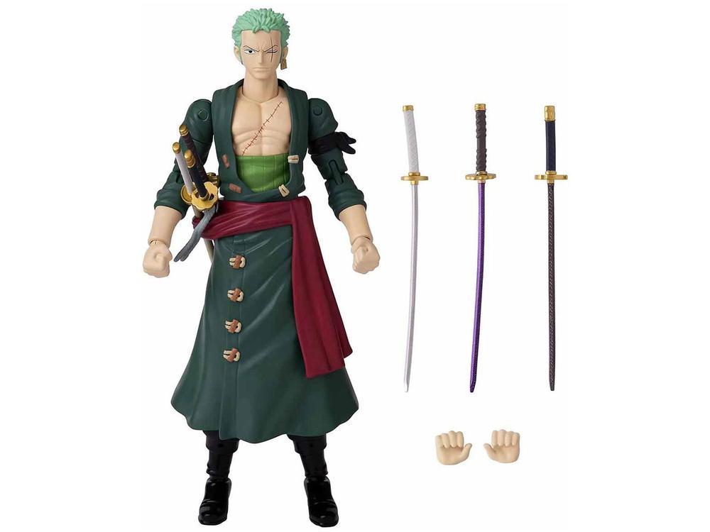 Boneco One Piece Roronoa Zoro 16cm com Acessórios - 2