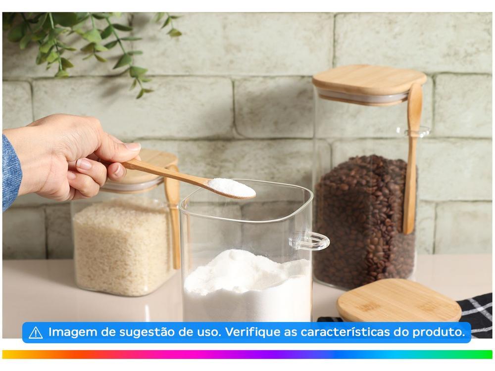 Pote de Vidro Hermético Hauskraft com Tampa Quadrado 1,3L Liege com Colher - 2