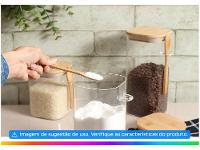 Pote de Vidro Hermético Hauskraft com Tampa Quadrado 1,3L Liege com Colher - 2