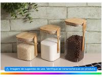 Pote de Vidro Hermético Hauskraft com Tampa Quadrado 1,3L Liege com Colher - 3