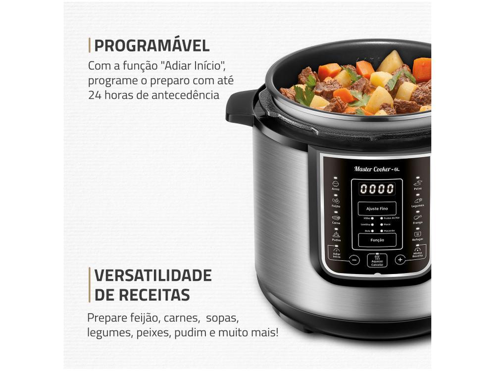 Panela de Pressão Elétrica 6L Mondial Digital Master Cooker PE-60-6L-I - 3