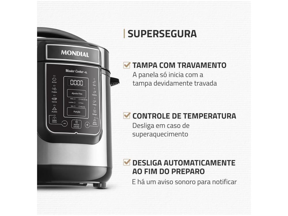 Panela de Pressão Elétrica 6L Mondial Digital Master Cooker PE-60-6L-I - 4