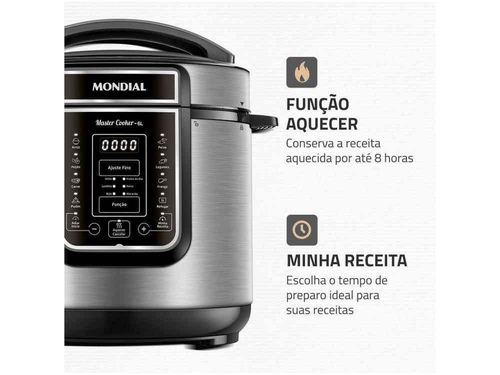 Panela de Pressão Elétrica 6L Mondial Digital Master Cooker PE-60-6L-I - 6
