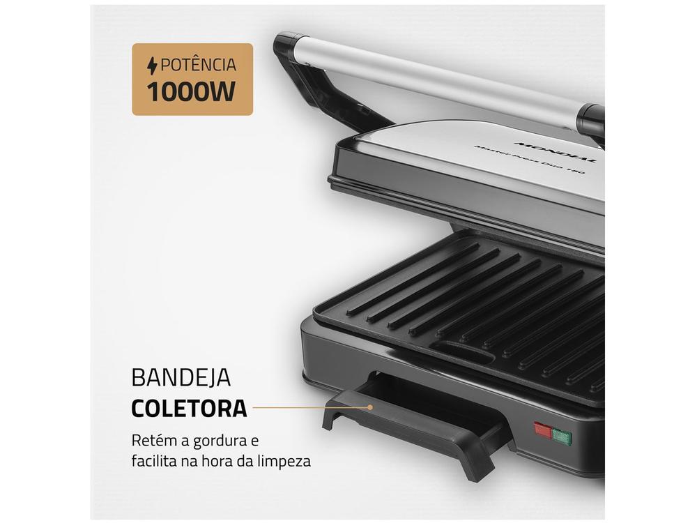 Grill Mondial PG-01-180 Master Press Duo 3 em 1 Retangular com Chapa 1000W - 9