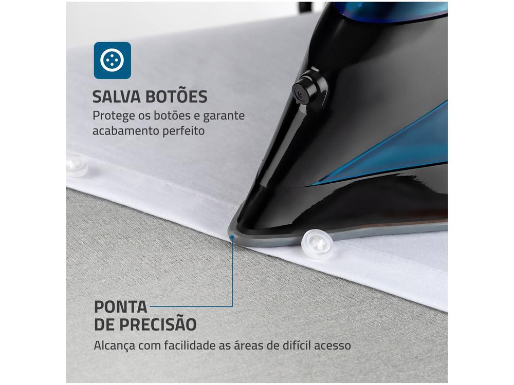 Ferro de Passar Roupa a Vapor Mondial F-53 Preto e Azul - 7