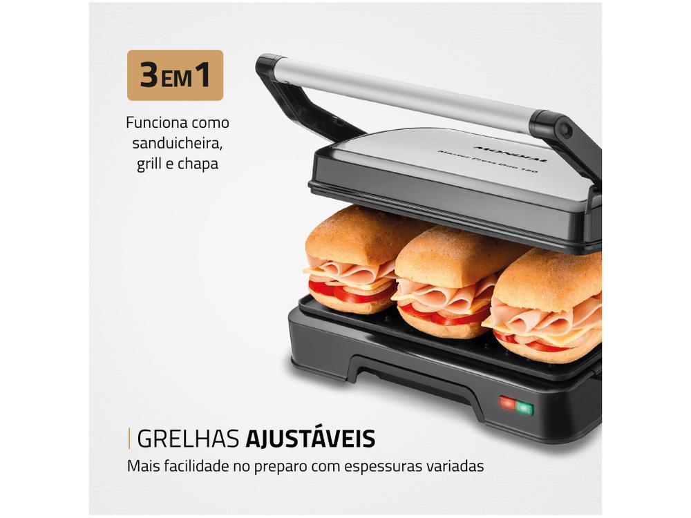 Grill Mondial PG-01-180 Master Press Duo 3 em 1 Retangular com Chapa 1000W - 13