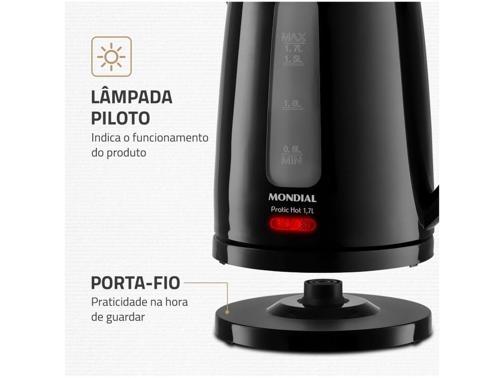 Chaleira Elétrica Mondial Pratic Hot CE-17 Preta 1,7L - 8