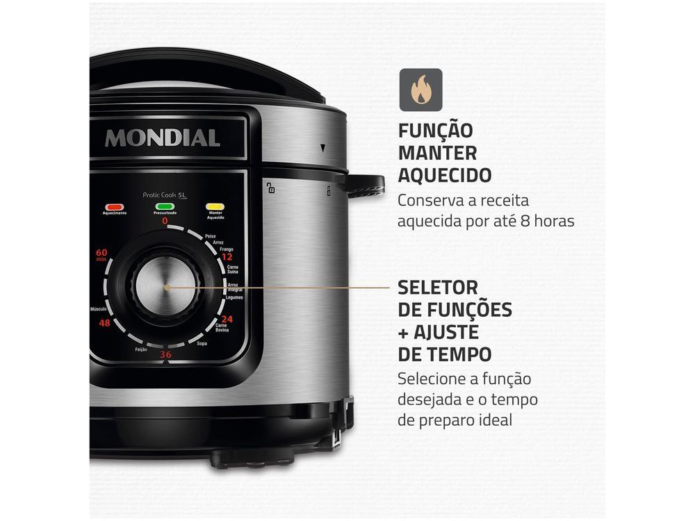 Panela de Pressão Elétrica 5L Mondial Pratic Cook PE-48-5L-I - 7