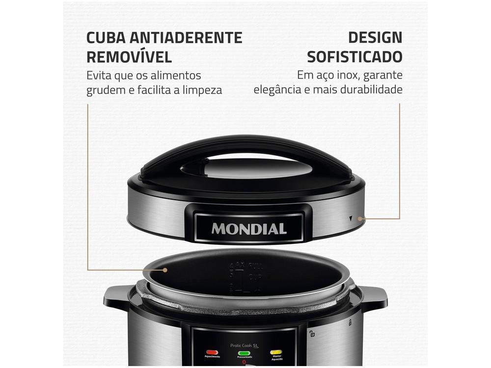 Panela de Pressão Elétrica 5L Mondial Pratic Cook PE-48-5L-I - 8