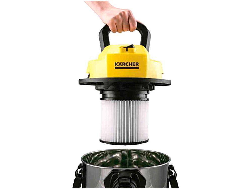 Aspirador de Pó e Água 3 em 1 Kärcher com Filtro HEPA 1700W WDL 1S Amarelo - 17