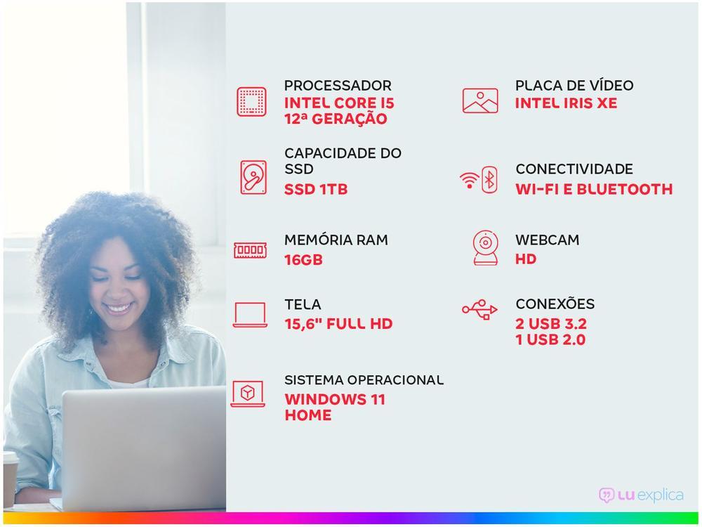 Notebook Dell Inspiron 15 I15-I120K-A35P Intel Core i5 16GB RAM SSD 1TB 15,6" Full HD Windows 11 12MB 210-BNFN - 2
